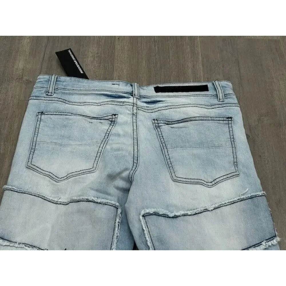 Rockstar Original Mens Stacked Flare Denim‎ Jeans Shake Blue 32 NWT Streetwear